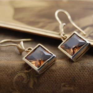 Brown Topaz sterling earrings